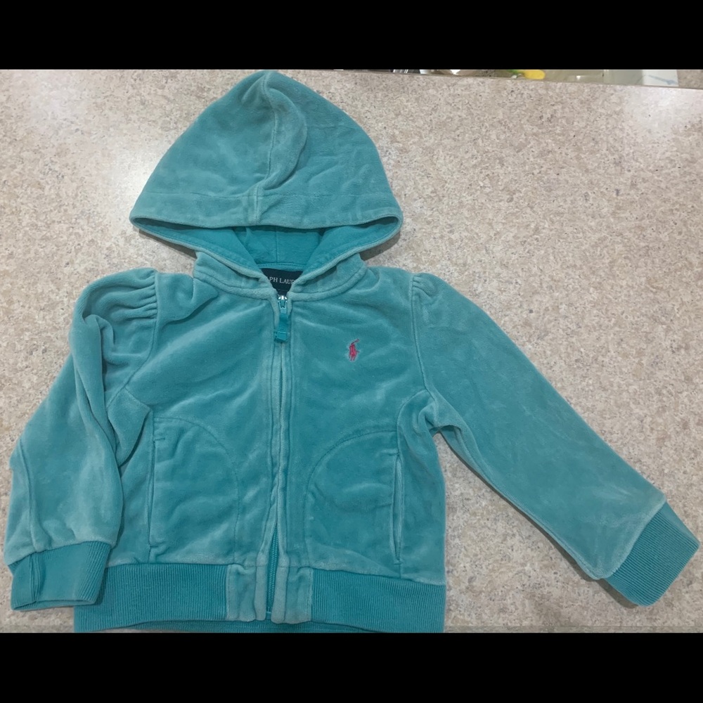 Ralph Lauren velour zip up hoodie